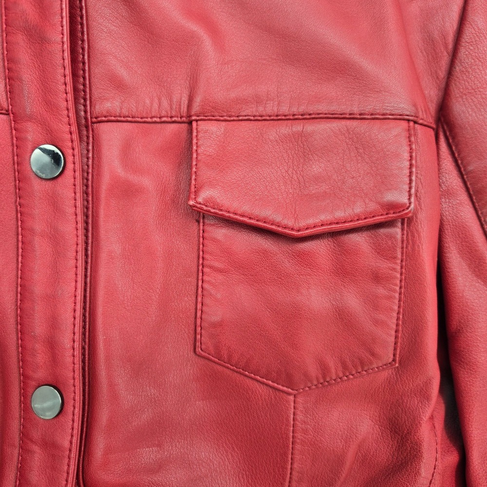 NWT $298 Scully Red Lamb Leather Shirt Jacket Womens S Western Quiet Luxury - Picture 11 of 12